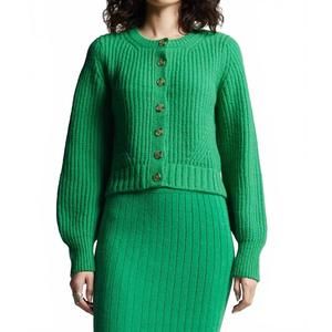 NEW ELEVEN SIX becca crewneck cardigan in emerald